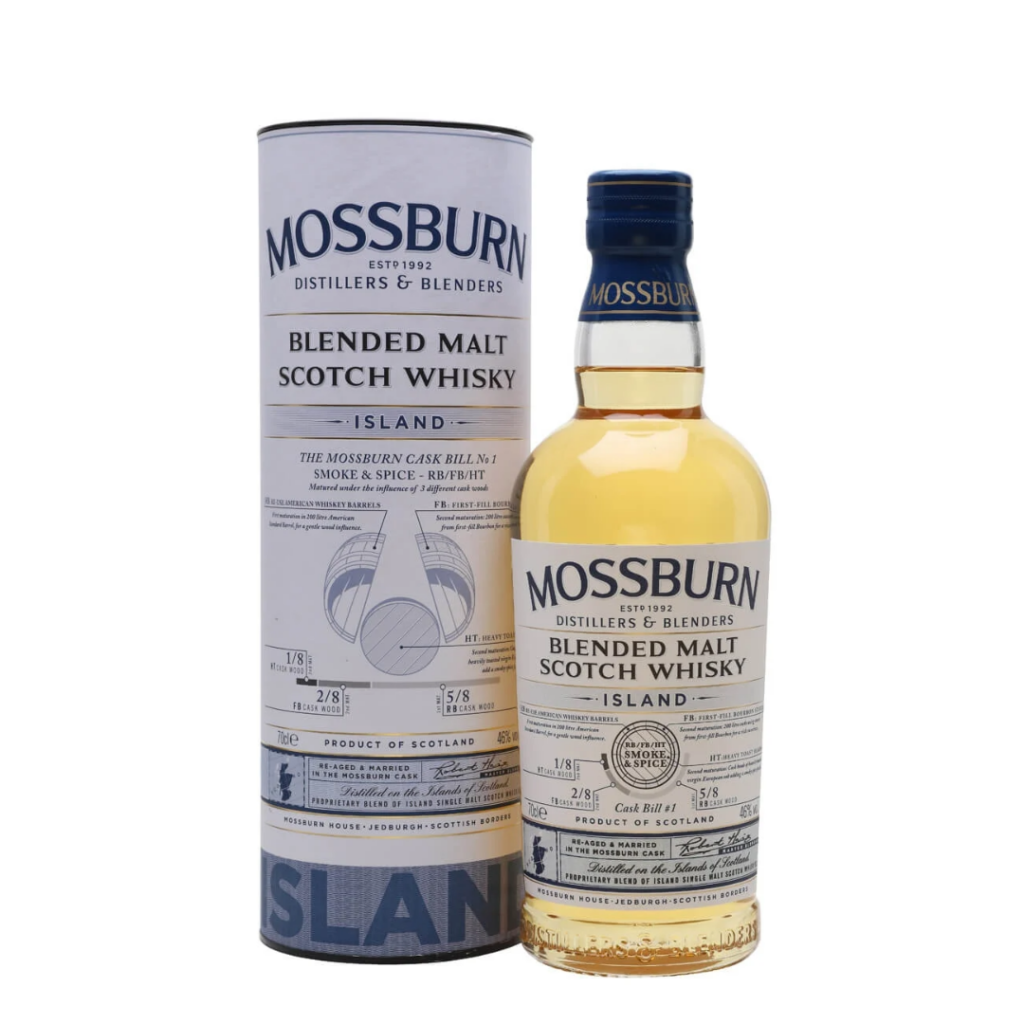 Island Blended Malt Scotch whisky, de Mossburn 